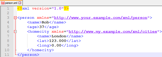 Άσκηση XML Namespaces