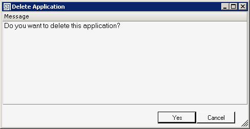 Register Visa Application, (6/7) Ενέργεια <Delete Application> Εκτελώντας την ενέργεια <Delete Application>, η εφαρμογή ζητάει επιβεβαίωση (μήπως το κάναμε κατά λάθος).