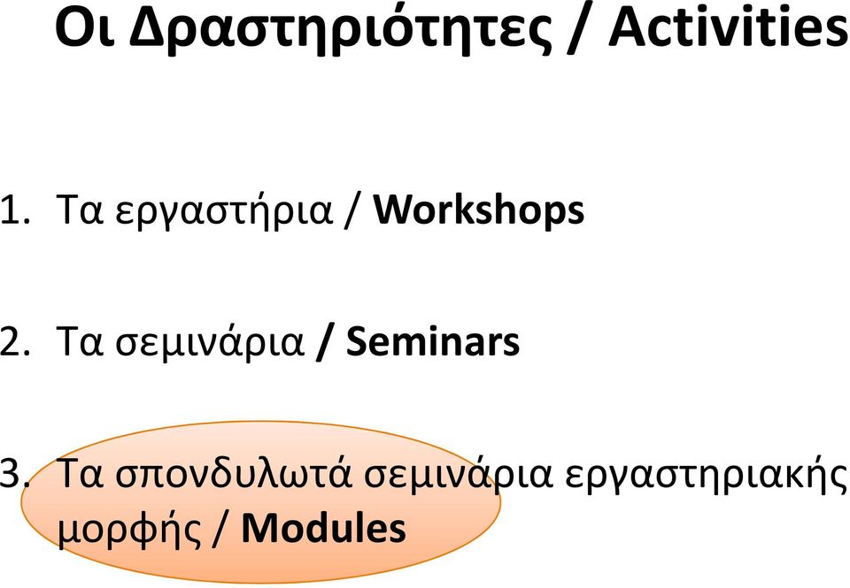 Τα σεμινάρια / Seminars 3.