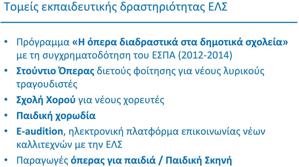 νέους λυρικούς τραγουδιστές Σχολή Χορού για νέους χορευτές Παιδική χορωδία E audition,