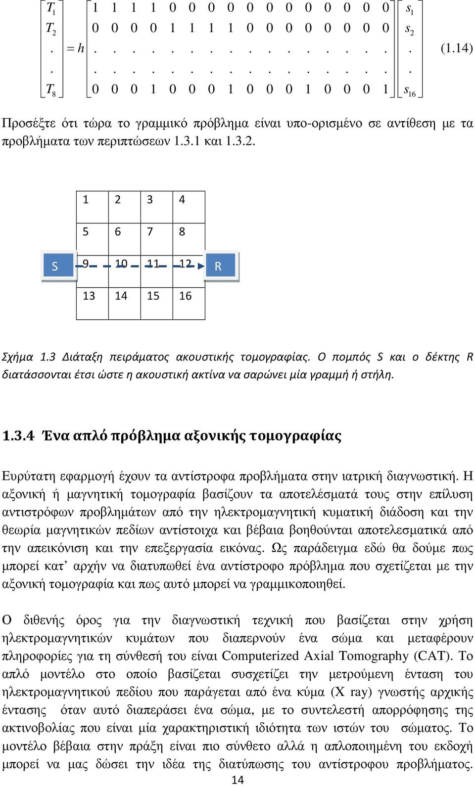 O πομπός S και ο δέκτης R διατάσσονται έτσι ώστε η ακουστική ακτίνα να σαρώνει μία γραμμή ή στήλη..3.