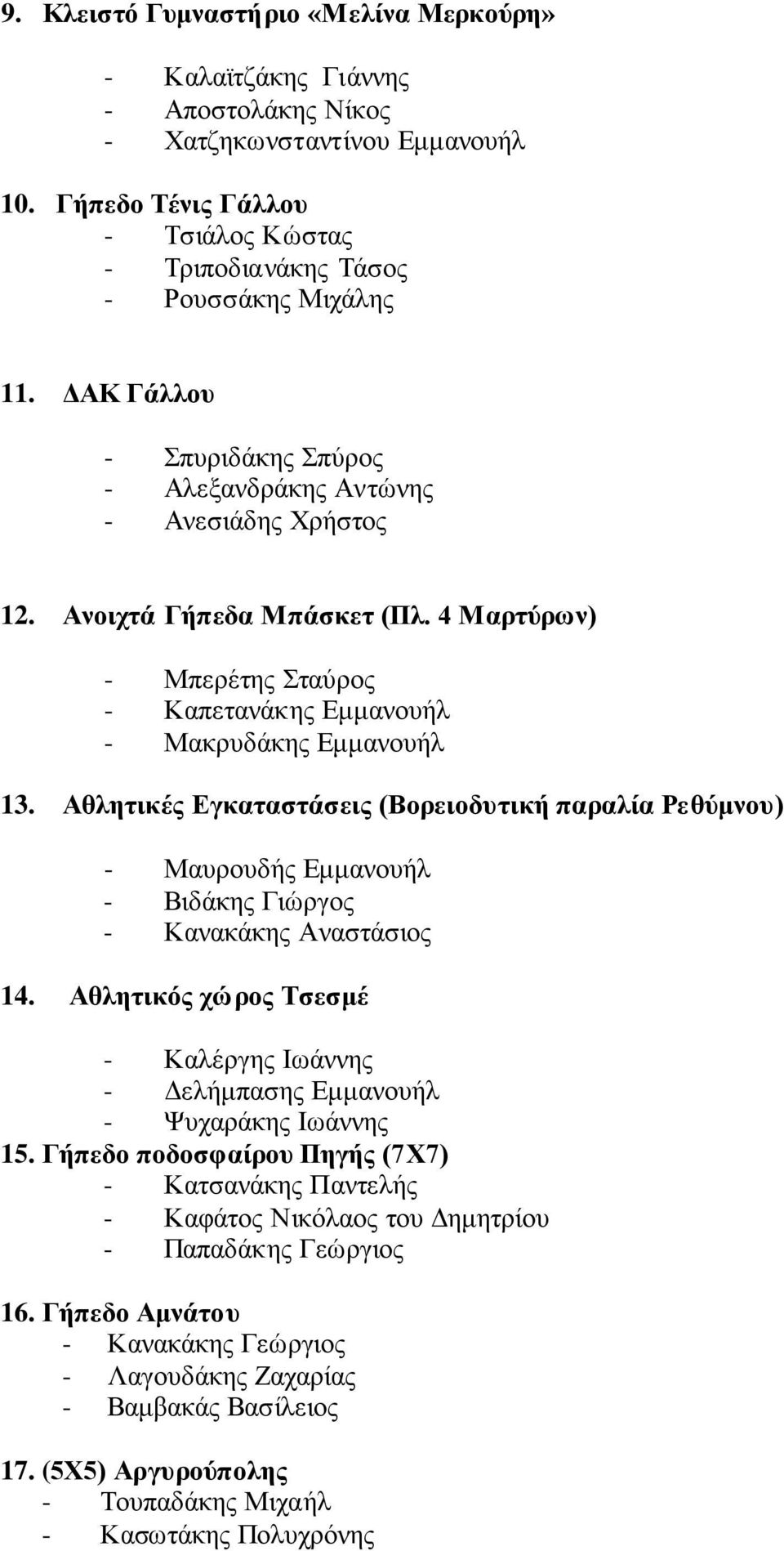 Αθλητικές Εγκαταστάσεις (Βορειοδυτική παραλία Ρεθύμνου) - Μαυρουδής Εμμανουήλ - Βιδάκης Γιώργος - Κανακάκης Αναστάσιος 14.