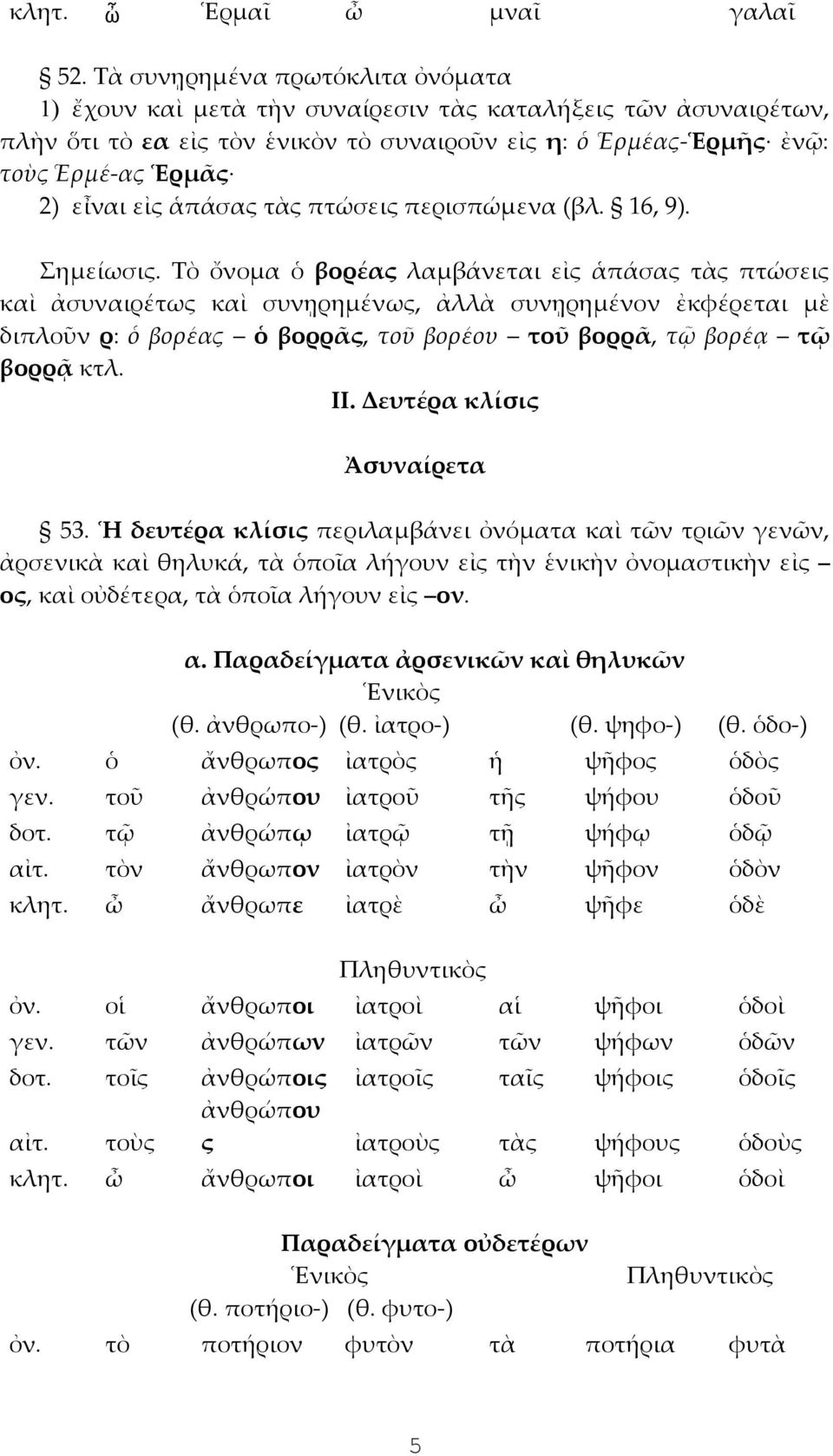 ἁπάσας τὰς πτώσεις περισπώμενα (βλ. 16, 9). Σημείωσις.