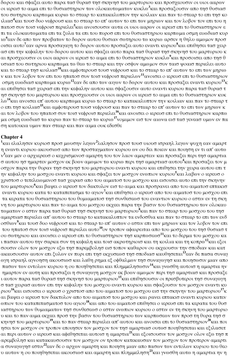 νεφροισ περιελει 5 και ανοισουσιν αυτα οι υιοι ααρων οι ιερεισ επι το θυσιαστηριον ε πι τα ολοκαυτωµατα επι τα ξυλα τα επι του πυροσ επι του θυσιαστηριου καρπωµα οσµη ευωδιασ κυρ ιω 6 εαν δε απο των