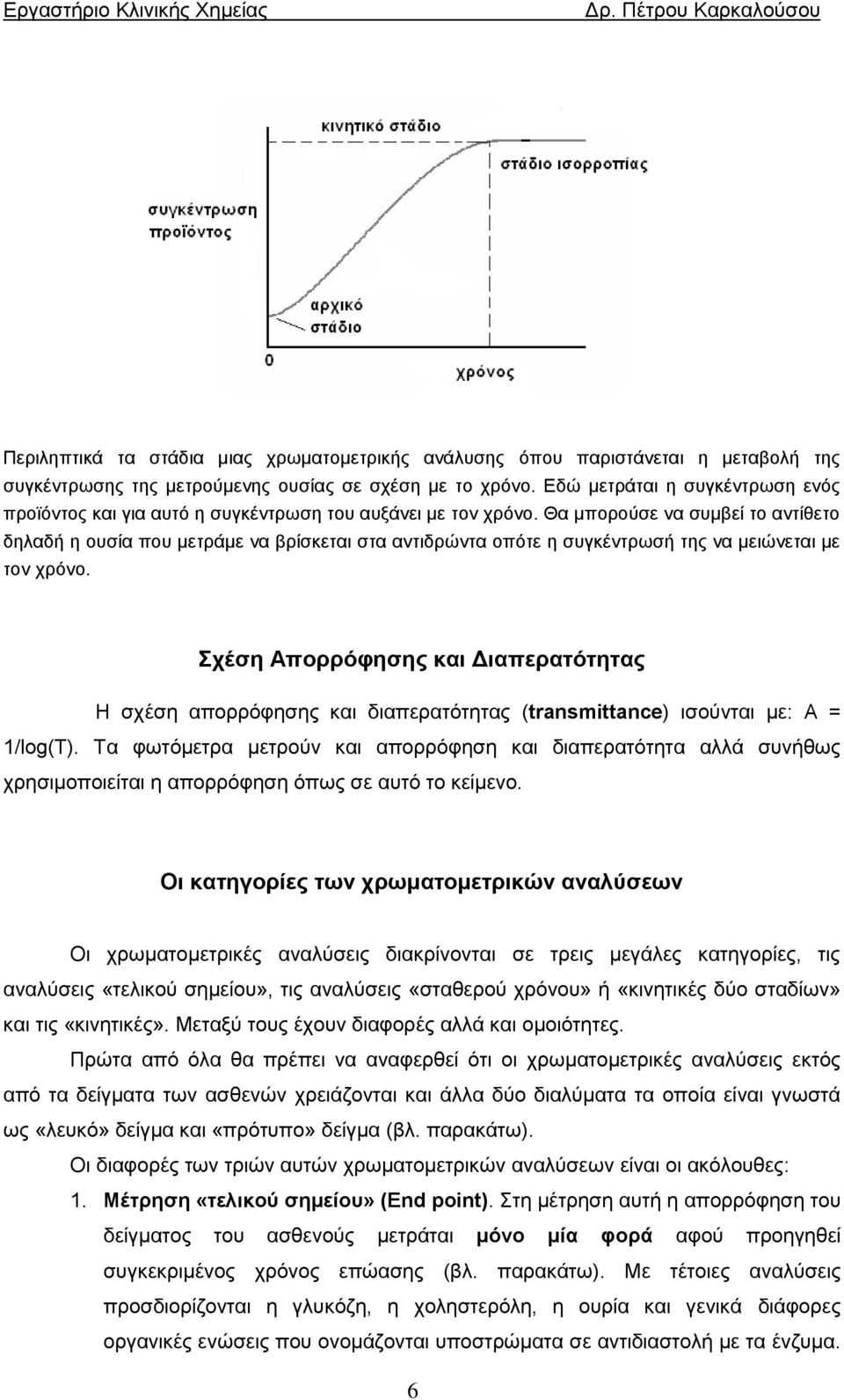 Θα μπορούσε να συμβεί το αντίθετο δηλαδή η ουσία που μετράμε να βρίσκεται στα αντιδρώντα οπότε η συγκέντρωσή της να μειώνεται με τον χρόνο.