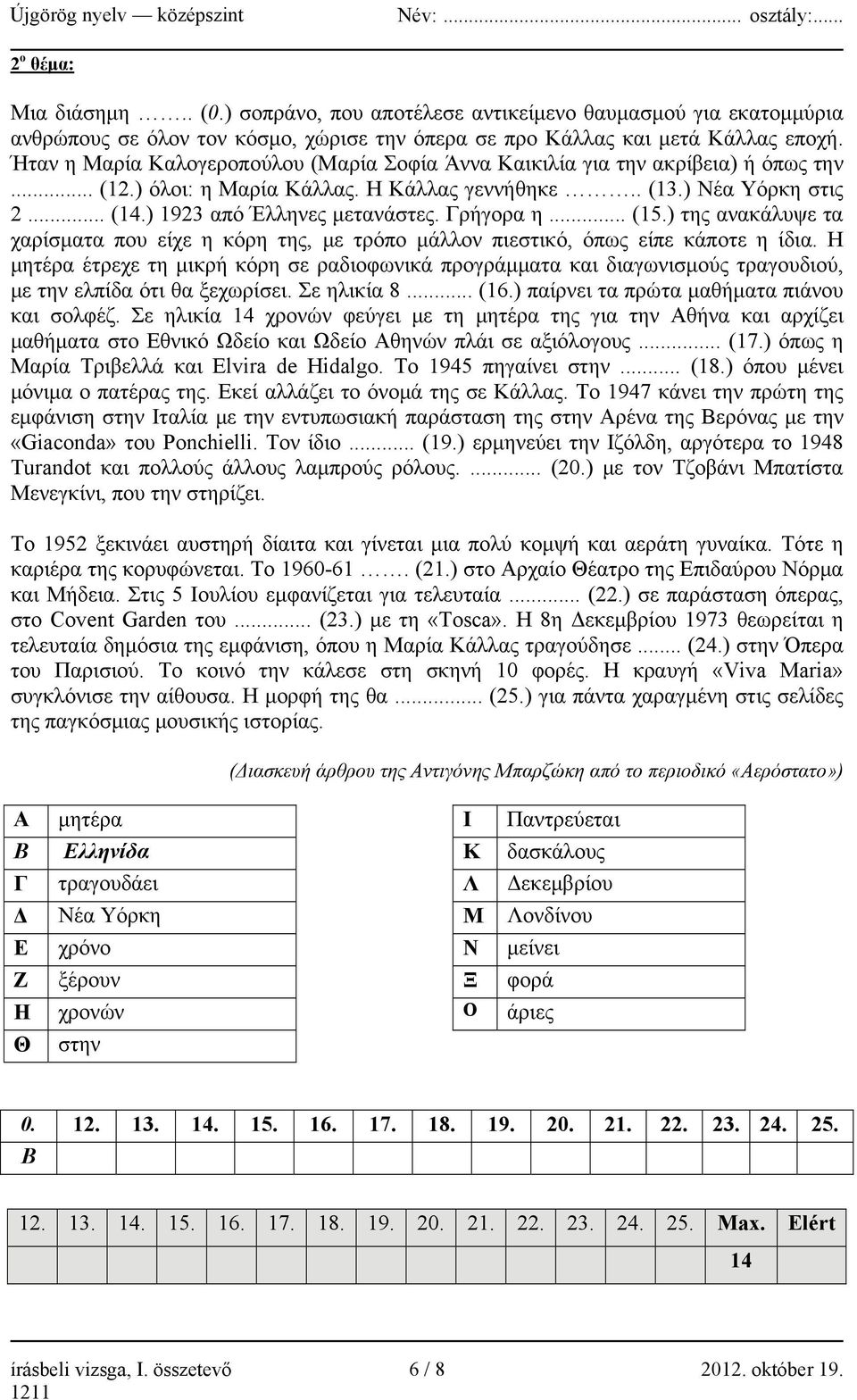 Γρήγορα η... (15.) της ανακάλυψε τα χαρίσματα που είχε η κόρη της, με τρόπο μάλλον πιεστικό, όπως είπε κάποτε η ίδια.