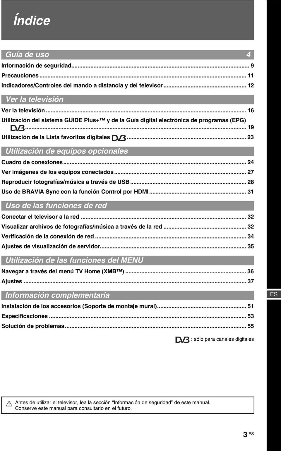 .. 23 Utilización de equipos opcionales Cuadro de conexiones... 24 Ver imágenes de los equipos conectados... 27 Reproducir fotografías/música a través de USB.