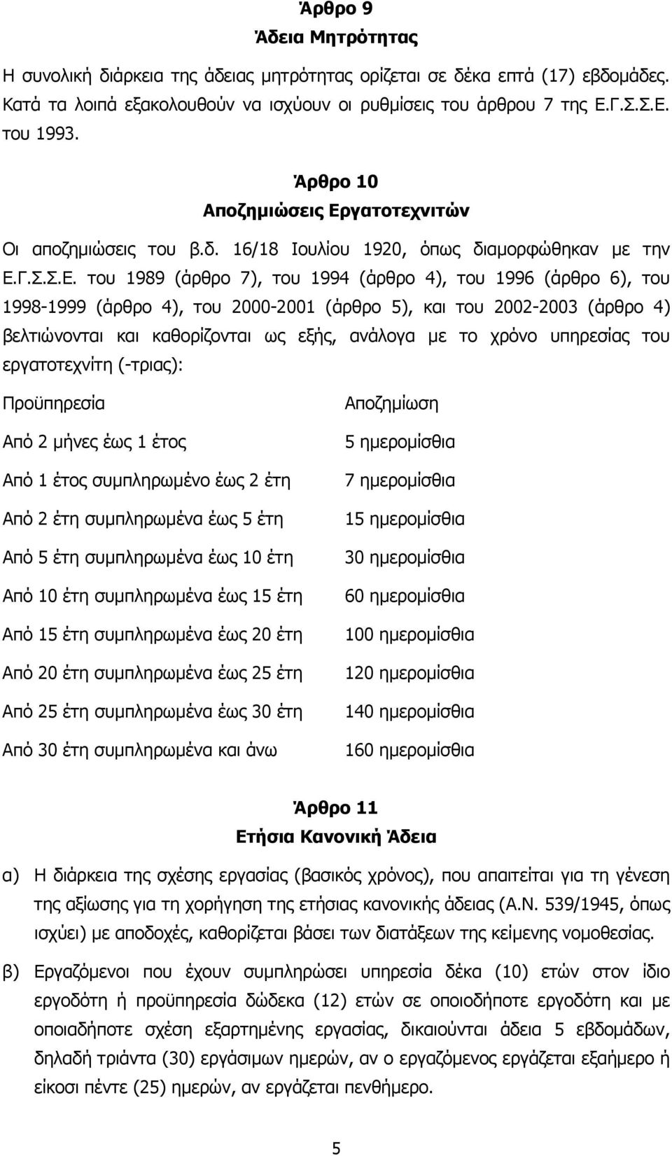 γατοτεχνιτών Οι αποζηµιώσεις του β.δ. 16/18 Ιουλίου 1920, όπως διαµορφώθηκαν µε την Ε.