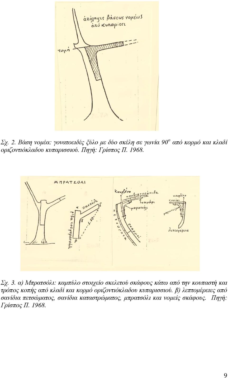 κυπαρισσιού. Πηγή: Γρίσπος Π. 1968. Σχ. 3.