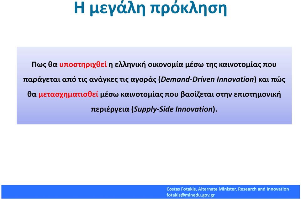 (Demand-Driven Innovation)και πώς θα μετασχηματισθείμέσω