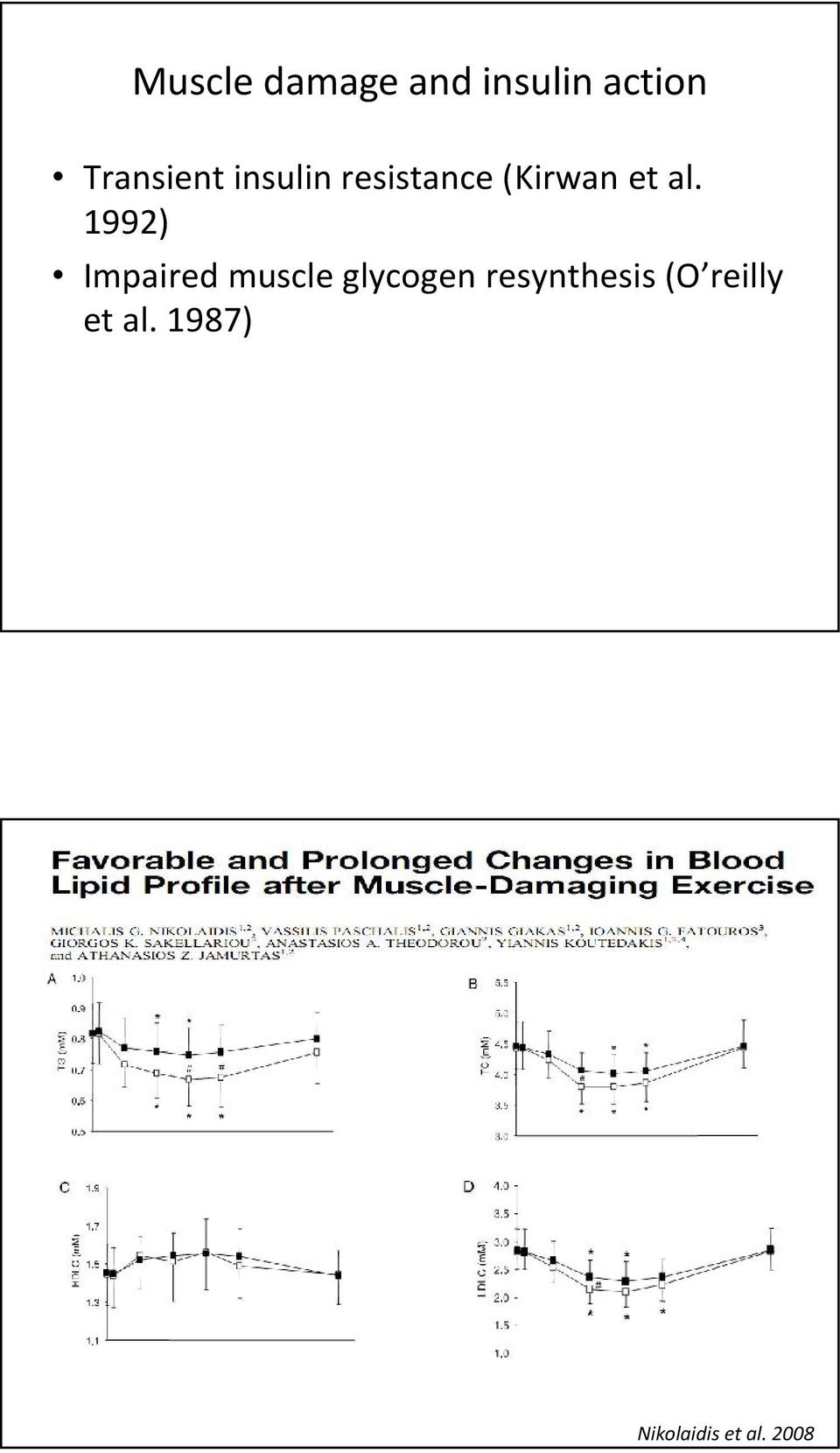 al. 1992) Impaired muscle glycogen