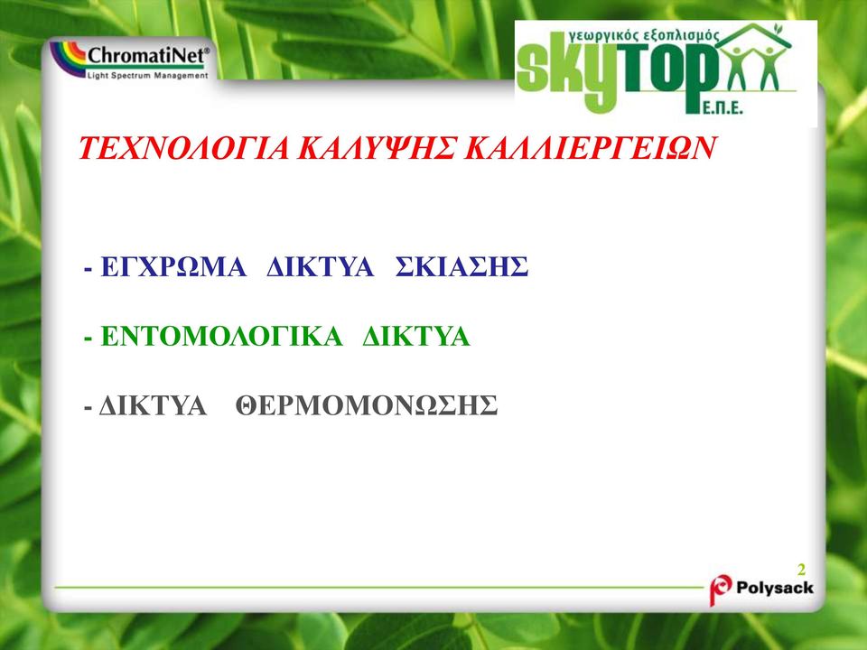 ΔΙΚΤΥΑ ΣΚΙΑΣΗΣ -