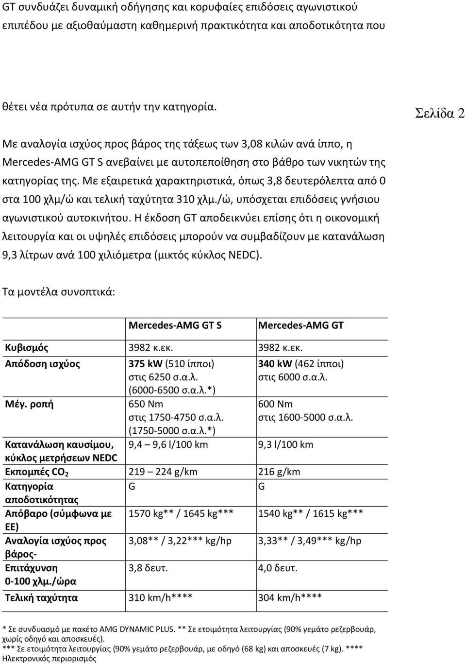 Με εξαιρετικά χαρακτηριστικά, όπως 3,8 δευτερόλεπτα από 0 στα 100 χλμ/ώ και τελική ταχύτητα 310 χλμ./ώ, υπόσχεται επιδόσεις γνήσιου αγωνιστικού αυτοκινήτου.