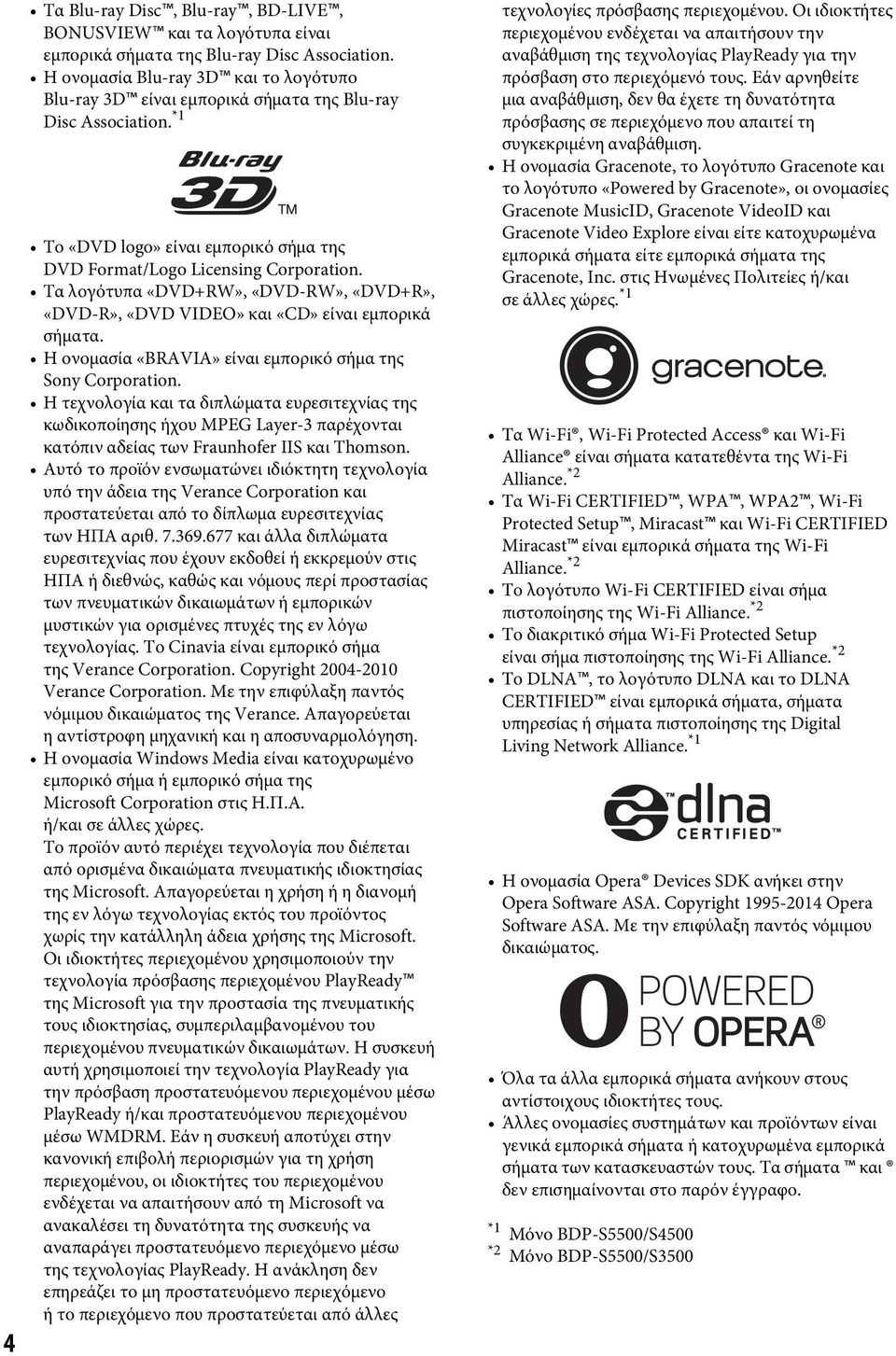 Τα λογότυπα «DVD+RW», «DVD-RW», «DVD+R», «DVD-R», «DVD VIDEO» και «CD» είναι εμπορικά σήματα. Η ονομασία «BRAVIA» είναι εμπορικό σήμα της Sony Corporation.