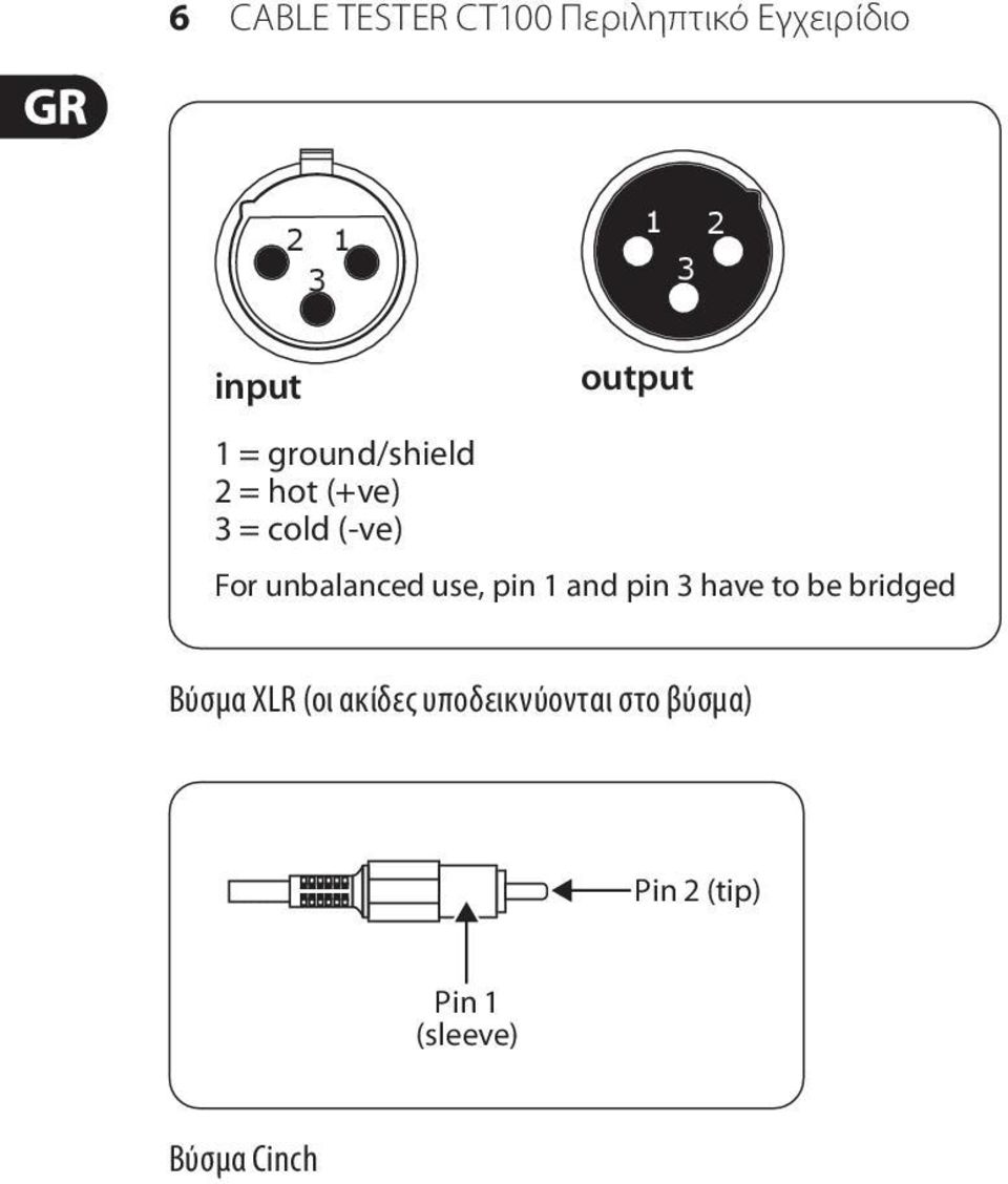 pin 3 have to be bridged Βύσμα XLR (οι ακίδες