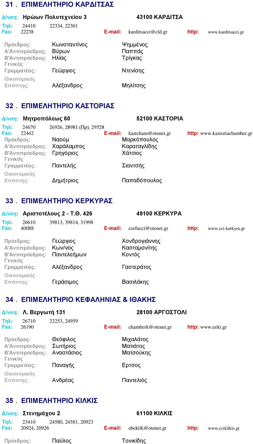 ΔΠΗΜΔΛΖΣΖΡΗΟ ΚΑΣΟΡΗΑ Γ/λζε: Μεηροπόιεως 60 52100 ΚΑΣΟΡΗΑ Tει: 24670 26926, 28981 (Πρ), 29528 Fax: 22442 E-mail: kastcham@otenet.gr http: www.kastoriachamber.