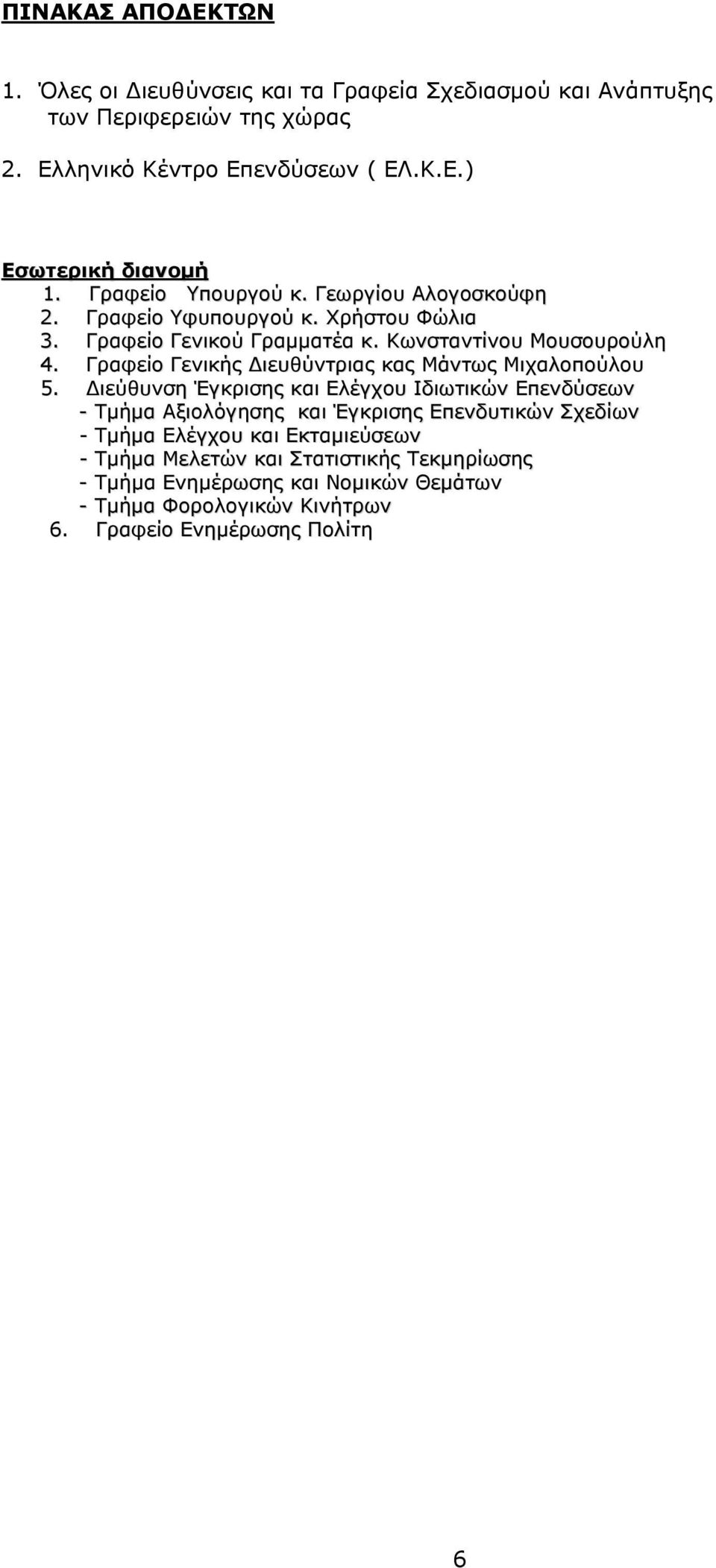 Γραφείο Γενικής ιευθύντριας κας Μάντως Μιχαλοπούλου 5.