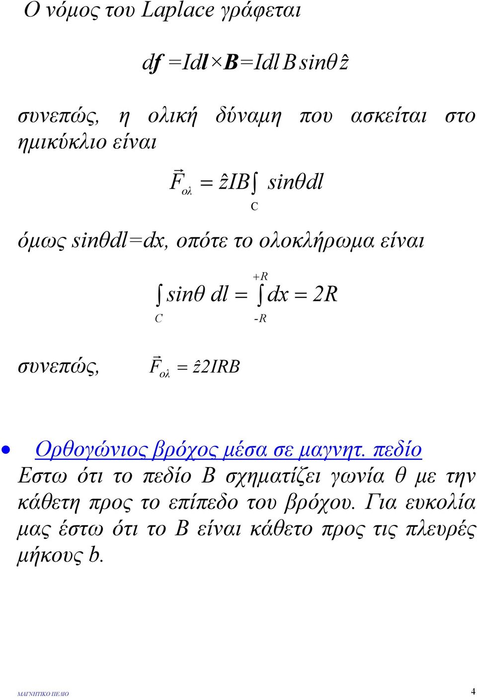 ẑirβ Ορθογώνιος βρόχος µέσα σε µαγνητ.