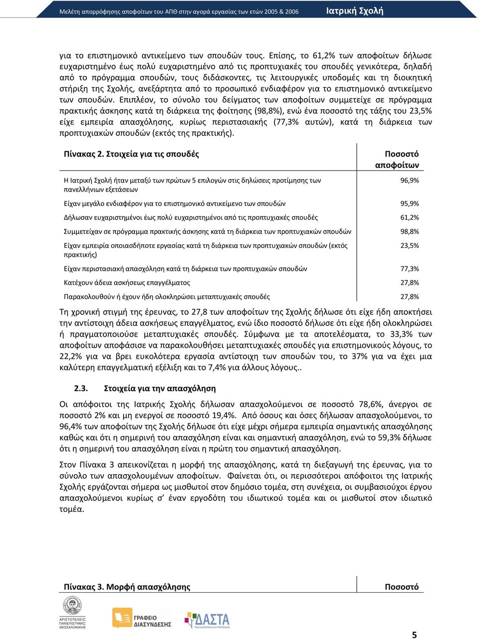 διοικητική στήριξη της Σχολής, ανεξάρτητα από το προσωπικό ενδιαφέρον για το επιστημονικό αντικείμενο των σπουδών.