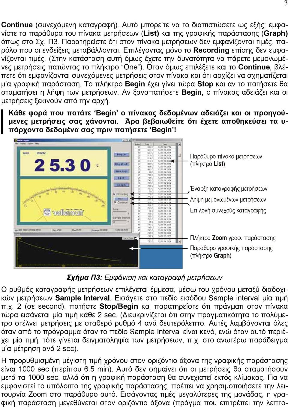 (Στην κατάσταση αυτή όµως έχετε την δυνατότητα να πάρετε µεµονωµένες µετρήσεις πατώντας το πλήκτρο One ).