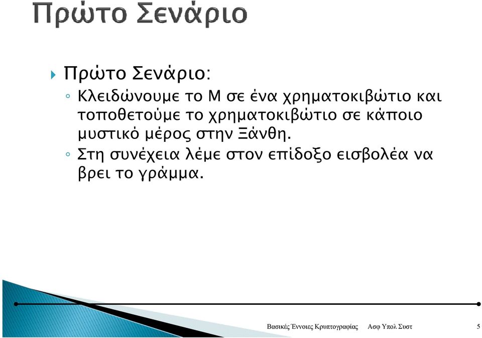 χρηματοκιβώτιο σε κάποιο μυστικό μέρος στην