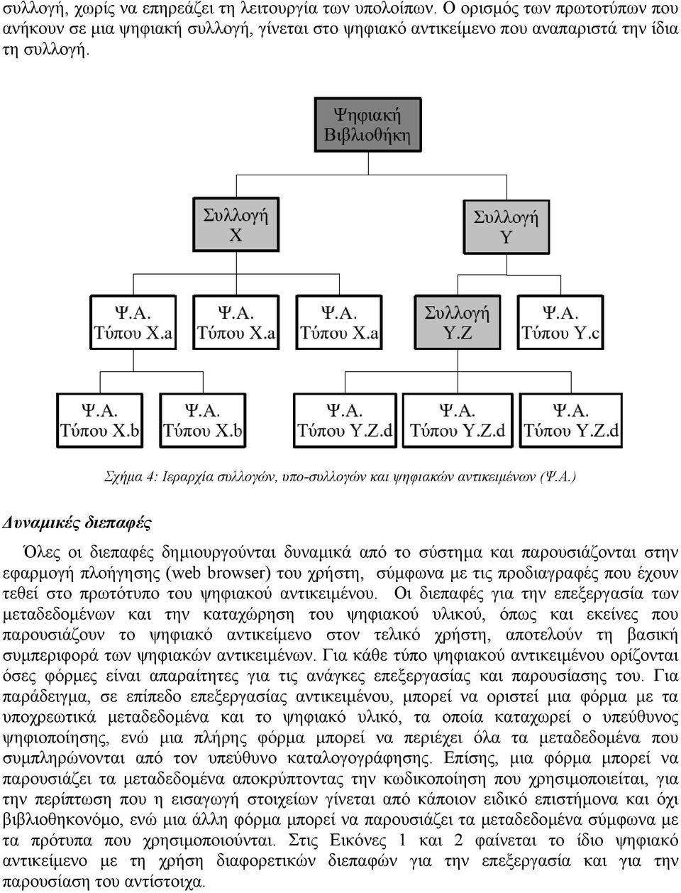 ) υναµικές διεπαφές Όλες οι διεπαφές δηµιουργούνται δυναµικά από το σύστηµα και παρουσιάζονται στην εφαρµογή πλοήγησης (web browser) του χρήστη, σύµφωνα µε τις προδιαγραφές που έχουν τεθεί στο