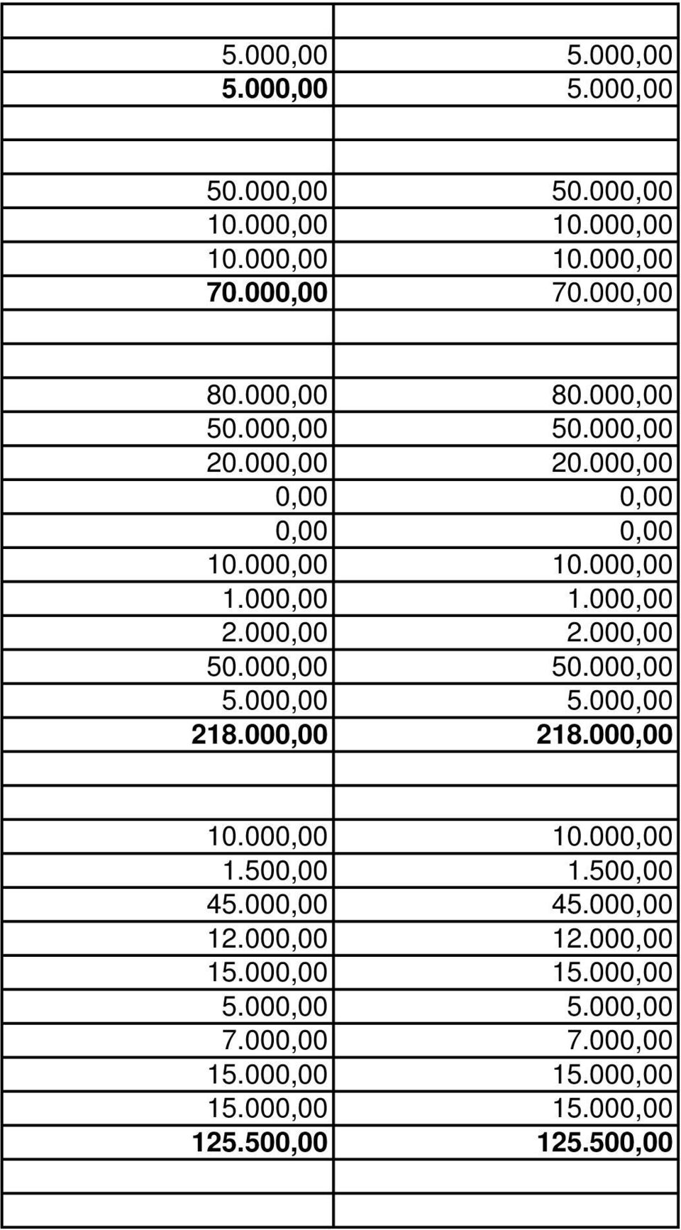 000,00 218.000,00 1.500,00 1.500,00 45.000,00 45.000,00 12.000,00 12.000,00 5.000,00 5.000,00 7.