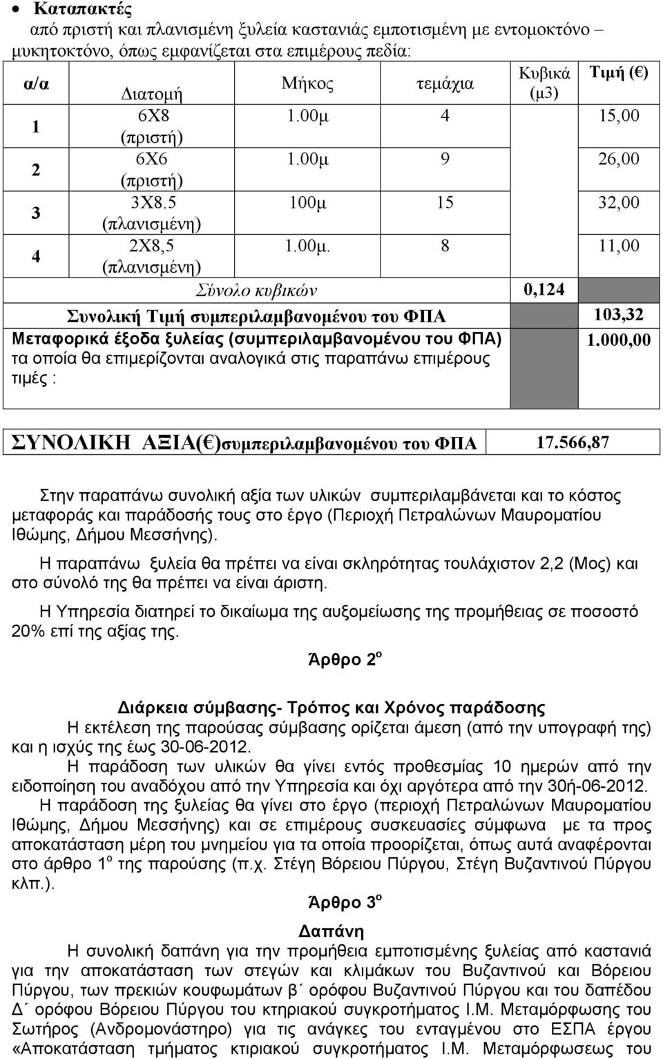 000,00 τα οποία θα επιµερίζονται αναλογικά στις παραπάνω επιµέρους τιµές : ΣΥΝΟΛΙΚΗ ΑΞΙΑ( )συµπεριλαµβανοµένου του ΦΠΑ 7.