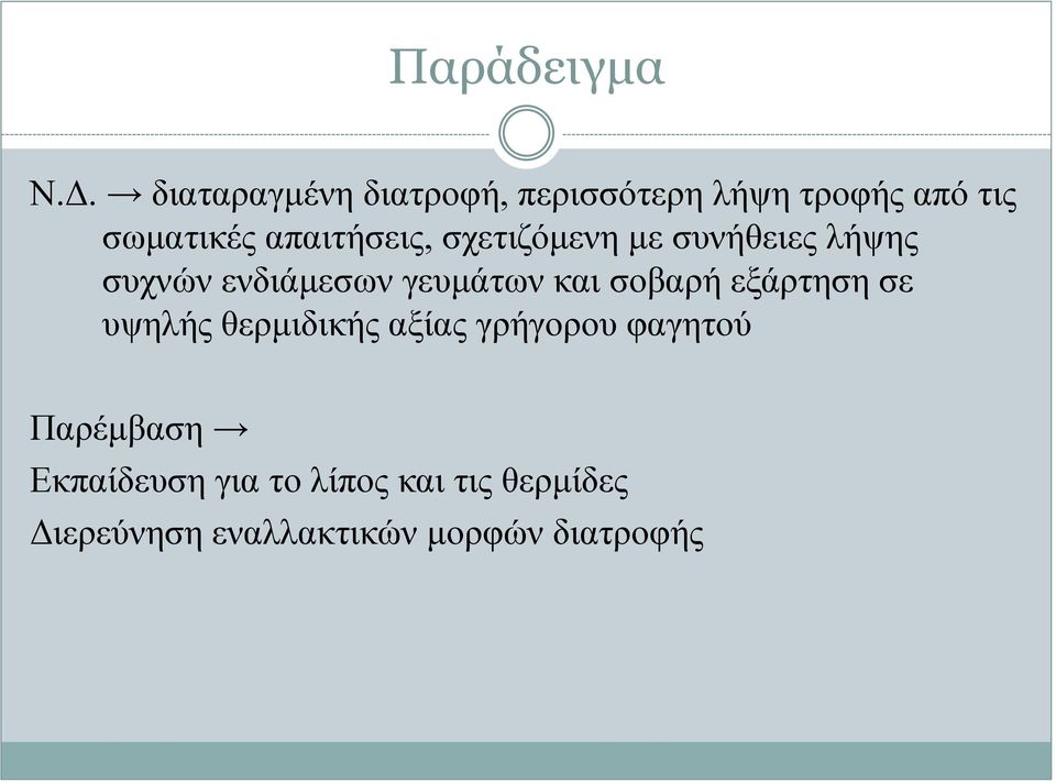 σχετιζόμενη με συνήθειες λήψης συχνών ενδιάμεσων γευμάτων και σοβαρή