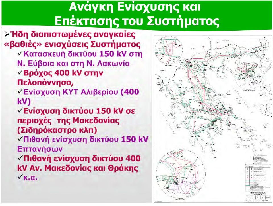 Λακωνία Βρόχος 400 kv στην Πελοπόννησο, Ενίσχυση ΚΥΤ Αλιβερίου (400 kv) Ενίσχυση δικτύου 150 kv σε