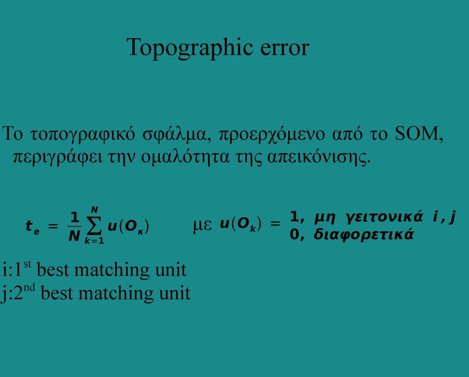 N t e = 1 N k=1 u Ο κ με u Ο k = 1, μη γειτονικά i, j 0,