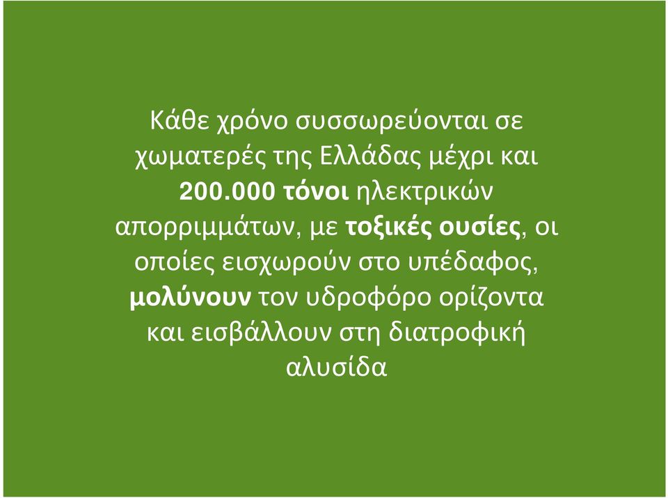 000 τόνοι ηλεκτρικών απορριμμάτων, με