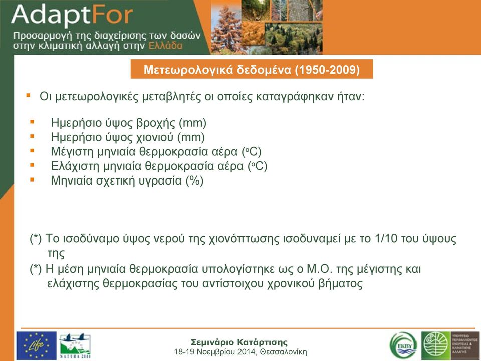 υγρασία (%) (*) Το ισοδύναμο ύψος νερού της χιονόπτωσης ισοδυναμεί με το /0 του ύψους της (*) Η μέση μηνιαία