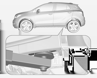 Φροντίδα οχήματος 205 Συνδέστε το μπουλονόκλειδο και, με το γρύλο σωστά ευθυγραμμισμένο, περιστρέψτε το μπουλονόκλειδο μέχρι ο τροχός να ανασηκωθεί εντελώς από το έδαφος. 5.