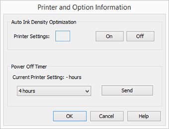 Συντήρηση A Κάντε κλικ στο Printer and Option Information (Πληροφορίες εκτυπωτή και επιλογών) από την καρτέλα Utility (Βοηθητικό πρόγραμμα) στην οθόνη Properties (Ιδιότητες) (ή Print Settings