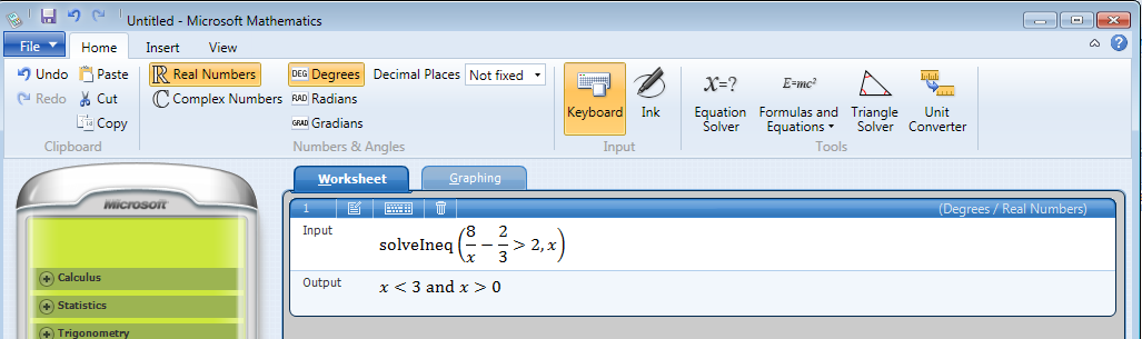 3x-1<x+5 and 2 x/2 x+1/2 και πατάμε το Enter. Θα εμφανιστεί η λύση x < 3 και x 1.