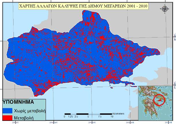 δάση Χαλεπίου πεύκης αποτελούν την κυρίαρχη κλάση με ποσοστά 28,66 και 29,80 % αντίστοιχα.