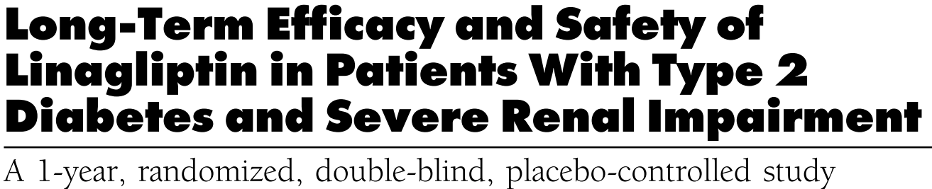 -0.71% Πολυκεντρική, τυχαιοποιημένη, διπλή τυφλή μελέτη 133 ασθενείς με ΣΔ2 και σοβαρή ΧΝΑ (egfr < 30 ml/min), μη αιμοκαθαιρόμενοι αρχική μέση HbA1c 8.