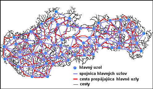 Tabuľka UzlyVNadUZ: ID_SPOJ identifikátor spojenia PORADIE_UZ poradie uzlov (vrcholov) využíva sa pri výpočtoch CIS_UZ identifikátor vrcholov údaj definuje cestu prepájajúcu dva hlavné vrcholy (uzly).