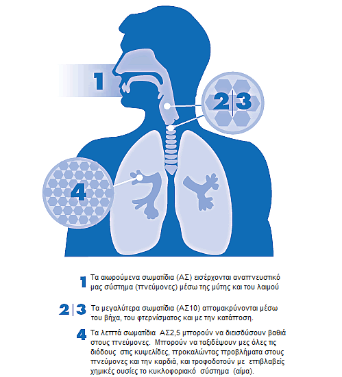 Τα αιωρούμενα σωματίδια (particulate matters-pm) κατατάσσονται σε τρεις γενικές κατηγορίες ανάλογα με