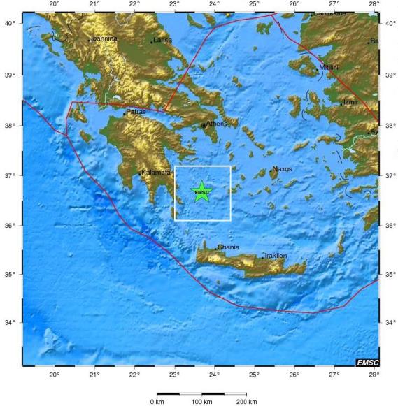 33.33mV/km 33.33mV/km 0.046γHz Πανελλήνιο Συνέδριο Εικόνα 8. Ο σεισμός της 29 Αυγούστου 2014 στις 03:45:05 σημειώθηκε, 130Km βορειοδυτικά της Κρήτης (36.67Ν, 23.68Ε), βάθους 95Km και μεγέθους 5.8Mw.