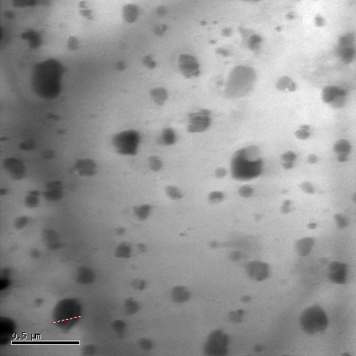Σχήμα 3.5:Εικόνα μικροσκοπίου διέλευσης ηλεκτρονίων επίπεδης τομής του δείγματος ΗS27 με νανοκρυστάλλους Pd με μεγέθυνση 120.000 φορές Στην εικόνα 3.6 παρουσιάζεται επίπεδη τομή του δείγματος HS29.
