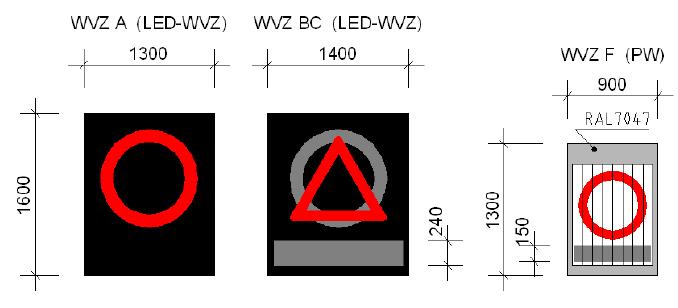 Σχήμα 2. Πινακίδες μεταβλητής ένδειξης τύπου Α, BC και F 3.