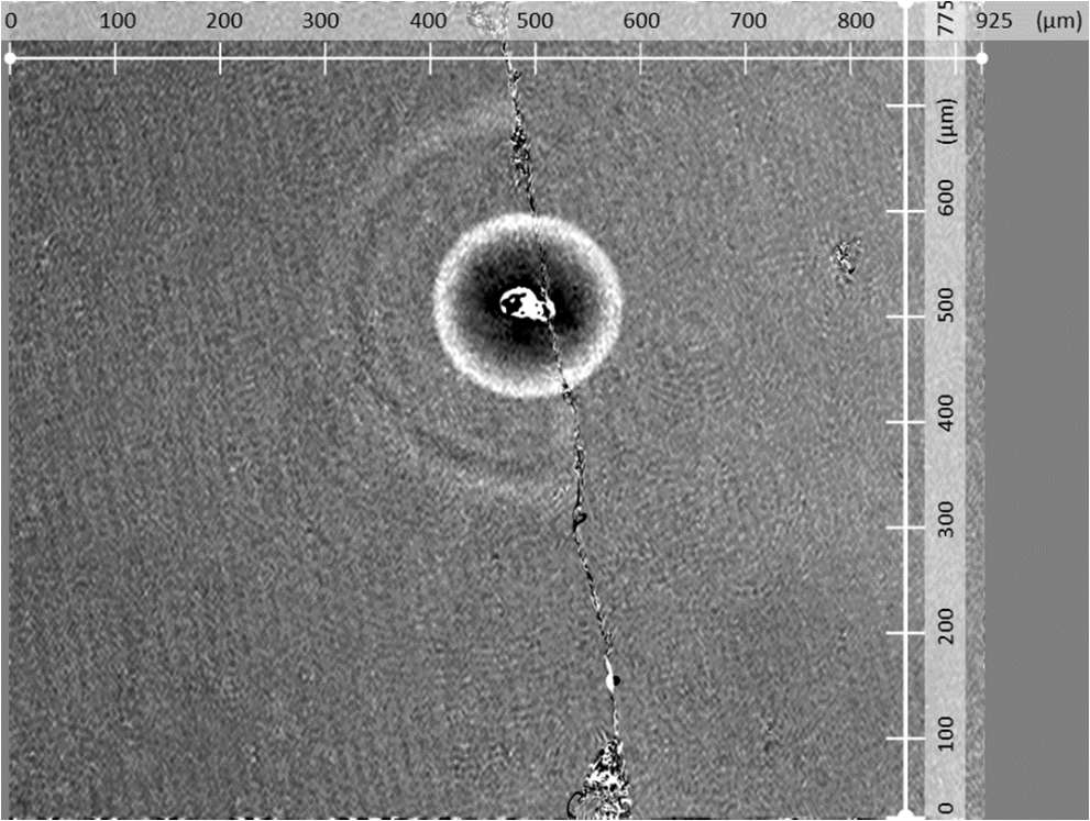 Μελέτη απλών υλικών με δομικές ατέλειες Πηγή ns laser Πηγή fs laser Δοκίμιο: Au 600 nm σε βάση γυαλιού BK7 Ατέλειες: Ρωγμή πλάτους