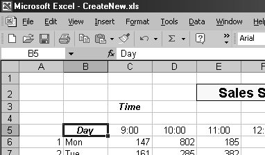 Αλλαγή της εμφάνισης του εγγράφου 55 2 Διπλοπατήστε στο αρχείο CreateNew.xls. Το αρχείο CreateNew.xls θα ανοίξει. 3 Αν είναι απαραίτητο, πατήστε στην καρτέλα του φύλλου January. 4 Πατήστε στο κελί C3.