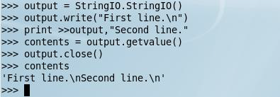 Module StringIO import StringIO Με το παραπάνω module μπορεί κανείς να μεταχειριστεί