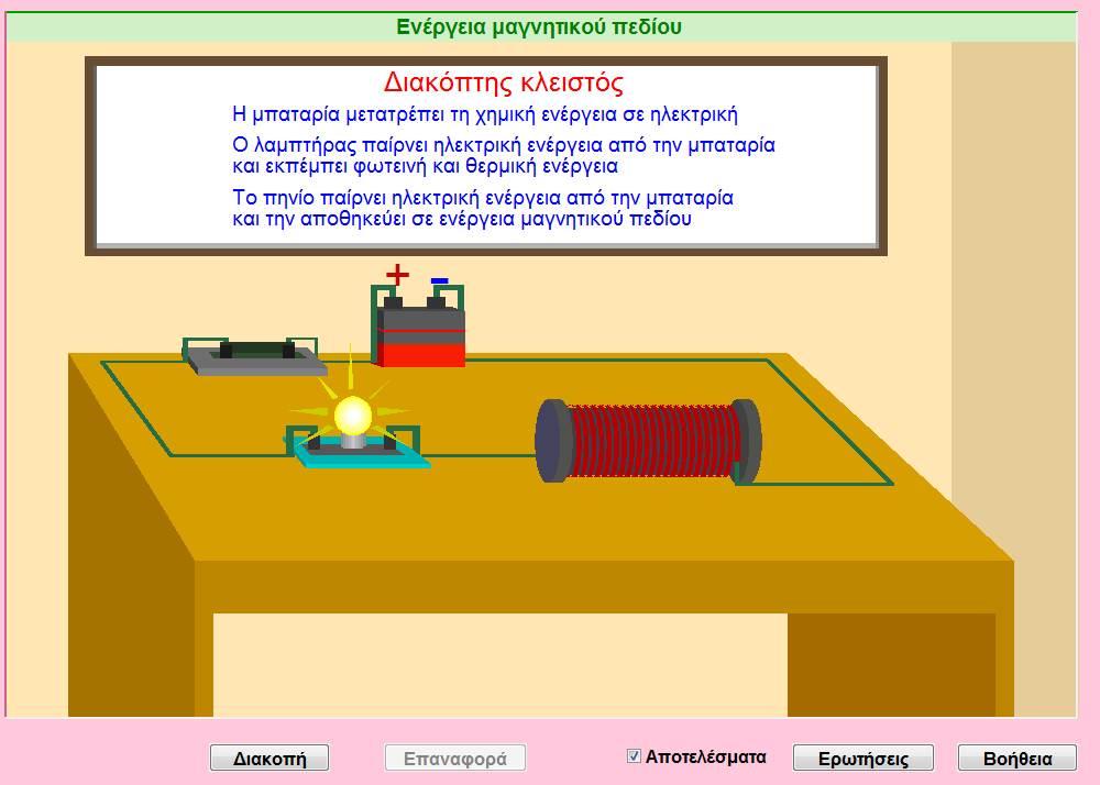 ΜΑΓΝΗΣΙΚΑ ΑΠΟΣΕΛΕΜΑΣΑ ΣΟΤ ΗΛΕΚΣΡΙΚΟΤ ΡΕΤΜΑΣΟ 10. Ενέργεια μαγνηηικού πεδίοσ Σθνπόο ηεο πξνζνκνίωζεο είλαη ε κειέηε ηεο ελέξγεηαο ηνπ καγλεηηθνύ πεδίνπ.