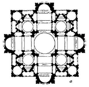 Η Αρχιτεκτονική δομή των ναών ως ιδιαίτερο χαρακτηριστικό των διαφόρων θρησκευμάτων Το σημαντικότερο μη-ολοκληρωμένο έργο του Bramante υπήρξε το βασικό σχέδιο για τη Βασιλική του Αγίου Πέτρου στο