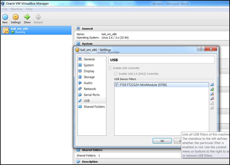 root@kalivmx86:~# apt-cache search ftdi root@kalivmx86:~# apt-get install libftdi-dev Για την εγκατάσταση των οδηγών: root@kalivmx86:~# gunzip libftd2xx1.1.12.tar.