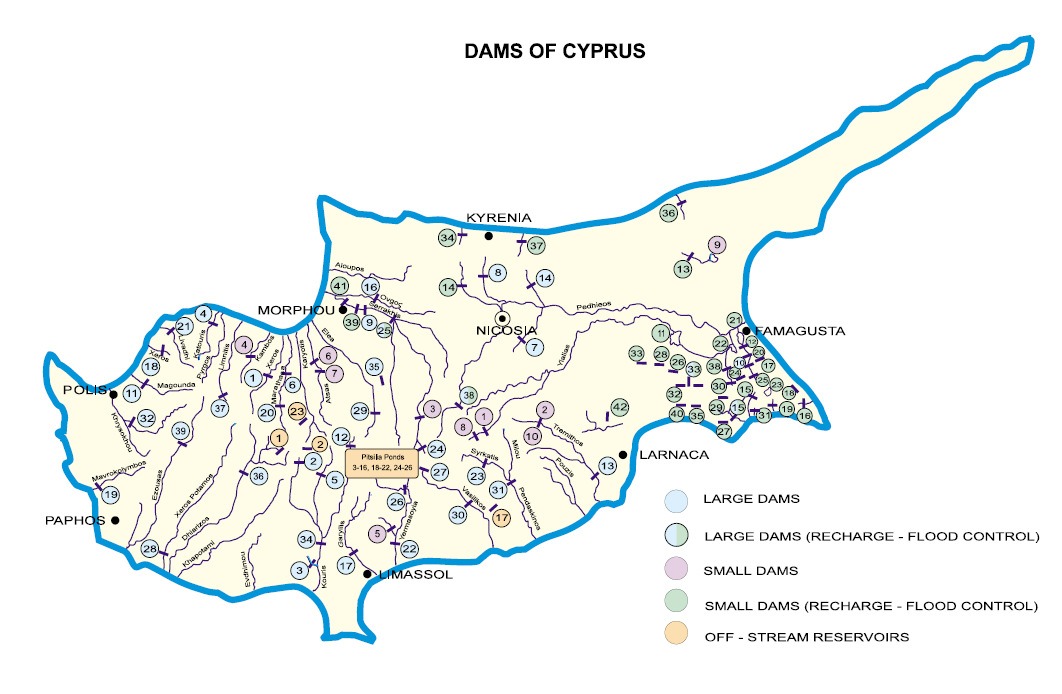 Σελ. 7 πάνω σύστηµα/ κύκλο και διακόπτεται η αειφορία του κύκλου των ιζηµάτων. Στη Κύπρο έχουν φραχτεί όλοι σχεδόν οι ποταµοί µε υδατοφράκτες.
